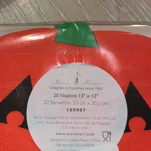 Meri Meri Jack O’Lantern Plates & Napkins Set - Picture 2 of 5